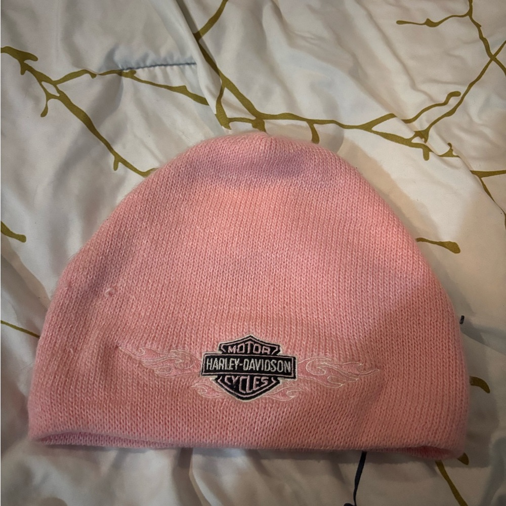 Pink Harley Davidson beanie ￼